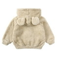 thumbnail image 4 of Gubotare Jacket for Girls Boys Fleece Sherpa Jacket Shearling Fluffy Button Coat Fuzzy Outerwear Warm Winter Clothes with Pockets Size 6T 7T (Beige,6-7 Years), 4 of 4