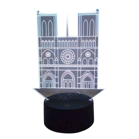 

ZTTD Night Light de Paris Table Desk Lamp 7 Colors 3D Optical Lights A