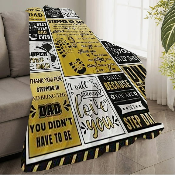 Father's gifts, Father's Day gifts from daughters and sons to stepdads, Christmas or wedding gifts for stepdads, stepdad's birthday, blankets for stepdad's dad