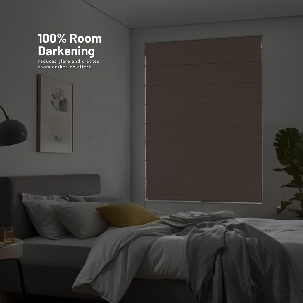 Chicology Cordless Roman Shades, Khaki (Cotton), 23"W X 64"H
