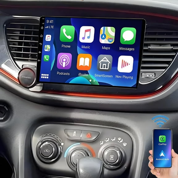 Gsuatey Car Radio Stereo for Dodge Dart 2012-2016, 9" Touch Screen Head Unit with Wireless CarPlay Android Auto/2 64G /GPS Navigation/Bluetooth/FM/RDS Radio/HD Backup Camera