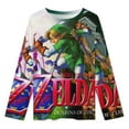 thumbnail image 3 of The Legend Of Zelda Ocarina Of Time Womens Pajama Set Loungewear Cozy Soft House Wear Sets Long Sleeve Round Neck T Shirt Top Bottom Pants Sleepwear, 3 of 9