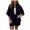 Black, variant on Short Sets for Women Loose Fit Short Sleeve Button Down Band Collar Shirt and Shorts 2 Piece Matching Set Lounge Set