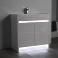 thumbnail image 2 of Blossom Capri 36" Freestanding Vanity in Glossy White | Acrylic Sink | LED Wood Cabinet | Soft-Close Storage, 2 of 10