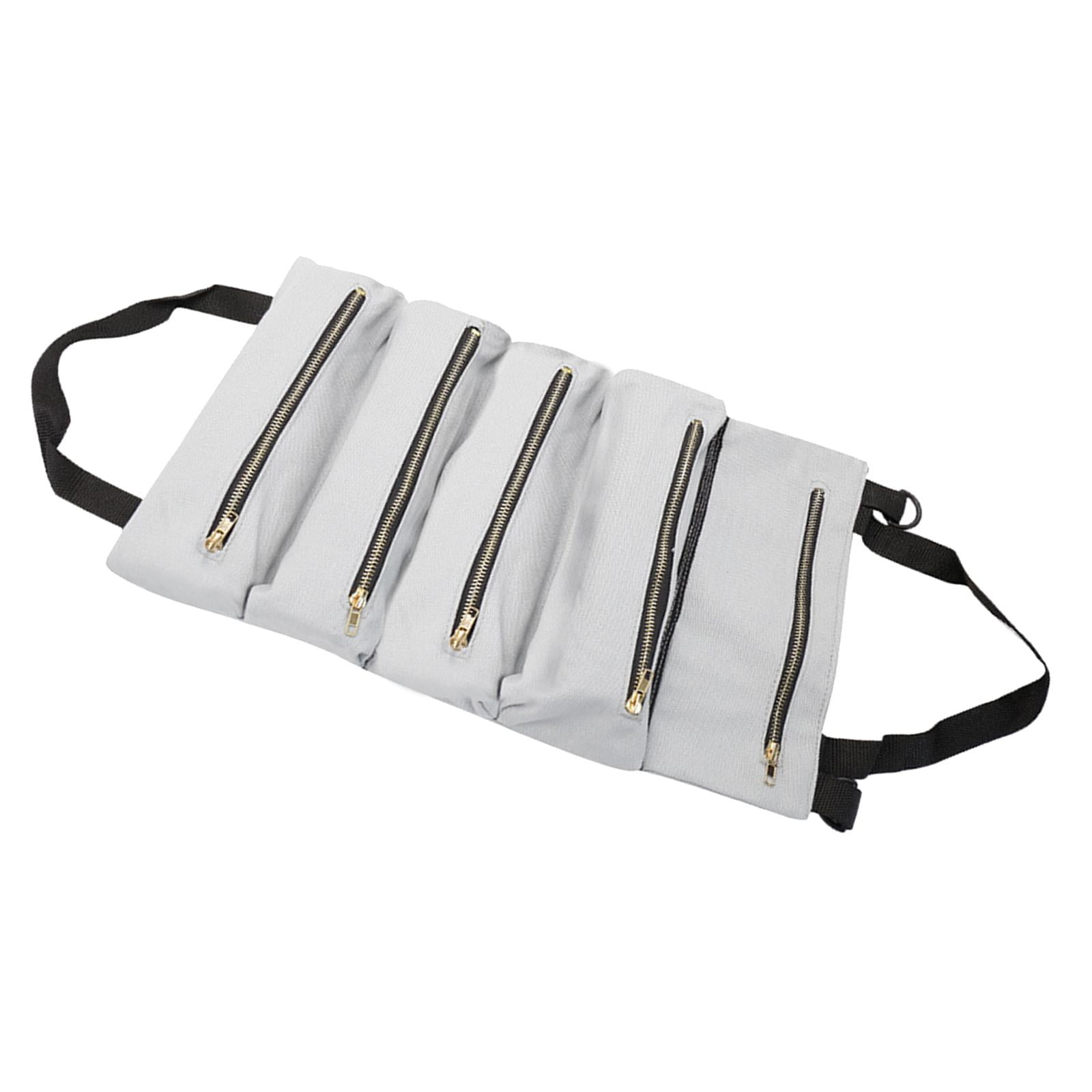 Wrench Tools Pouch Collapsible Roll up Tool Bag Small Tool Bag for Carpenter grey