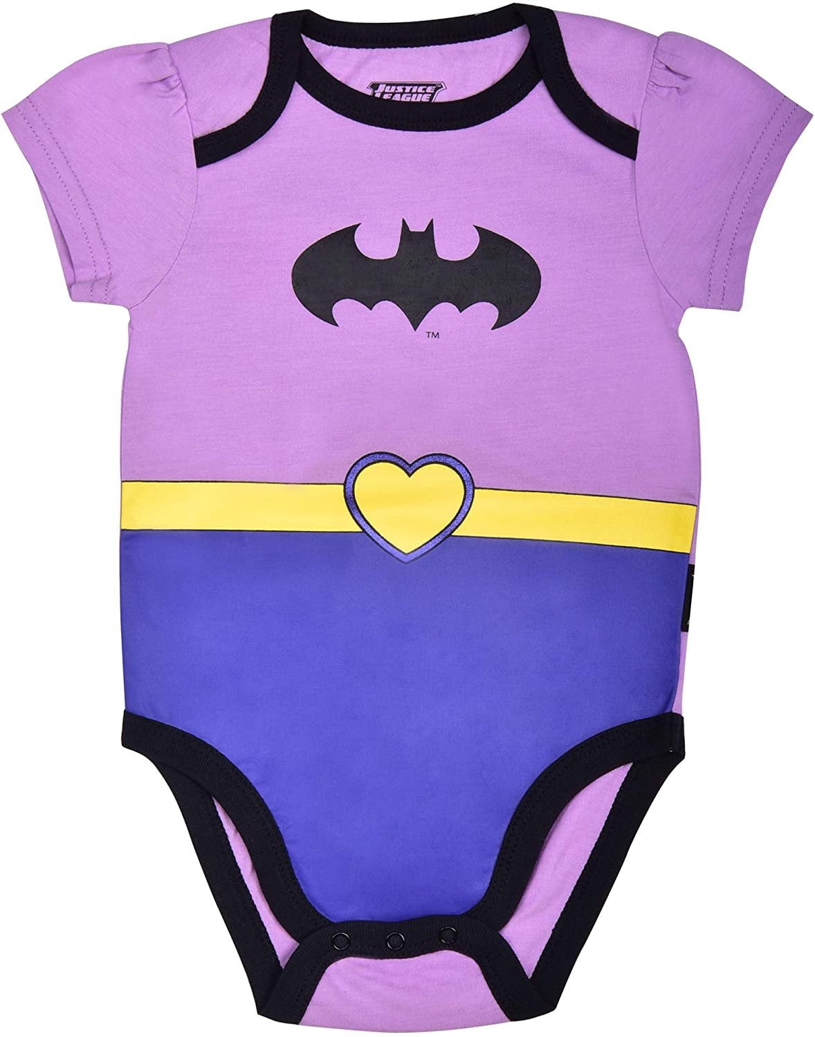Warner Bros Girl's 5-Pack Justice League Shot Sleeve Baby Onesie Creepers