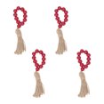 thumbnail image 4 of FRCOLOR Red Wooden Beads Napkin Holder for Table Setting Housewarming present, 4 of 8