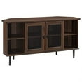 thumbnail image 2 of Walker Edison Console TV d'Angle à Porte Vitrée Simple 48 Pouces - Noyer Foncé, 2 of 2