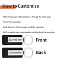 thumbnail image 6 of Personalized Leather Anti-lost Keychain - Double-sided Laser Custom Name ID Stainless Steel Keychain for Men Boyfriend, Brother and Father Gift, Blue, 6 of 6