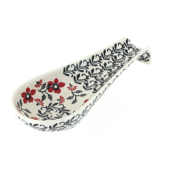 Blue Rose Polish Pottery Scarlett Ivy Medium Spoon Rest