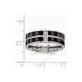 thumbnail image 2 of Stainless Steel Polished Black IP Plated CZ Band, 2 of 8