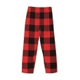 thumbnail image 5 of Balery Men'S Buffalo Plaid Red Black Pants,Sleepwear Pants,Pajama Pants,Pj Bottoms Drawstring And Pockets-X-Large, 5 of 9