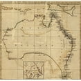 thumbnail image 2 of Vintage Maps 15x15 Black Ornate Wood Framed with Double Matting Museum Art Print Titled - Australia AKA New Holland 1800, 2 of 4