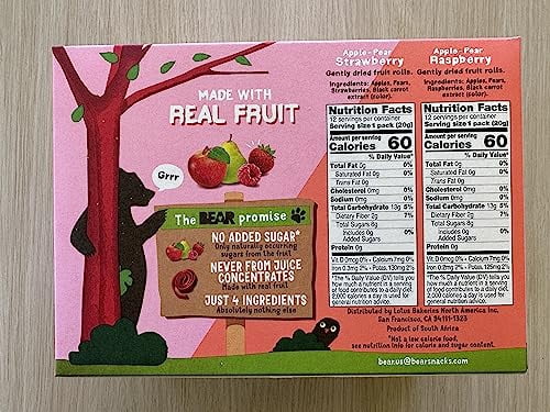 Bear Fruit Rolls Strawberry & Raspberry Variety Pack 48 rolls