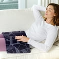 thumbnail image 2 of Pure Enrichment PurePureRelief Express Designer Series Electric Heating Pad - 12” x 24” Fast-Heating with 4 Heat Settings, Machine-Washable Fabric, & 2-Hour Auto Safety Shut-Off - Navy Graphic, 2 of 7