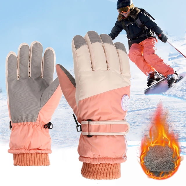 LSLJS Couple Winter Gloves Outdoor Windproof Rainproof Cold Proof Ski Riding Warm Gloves