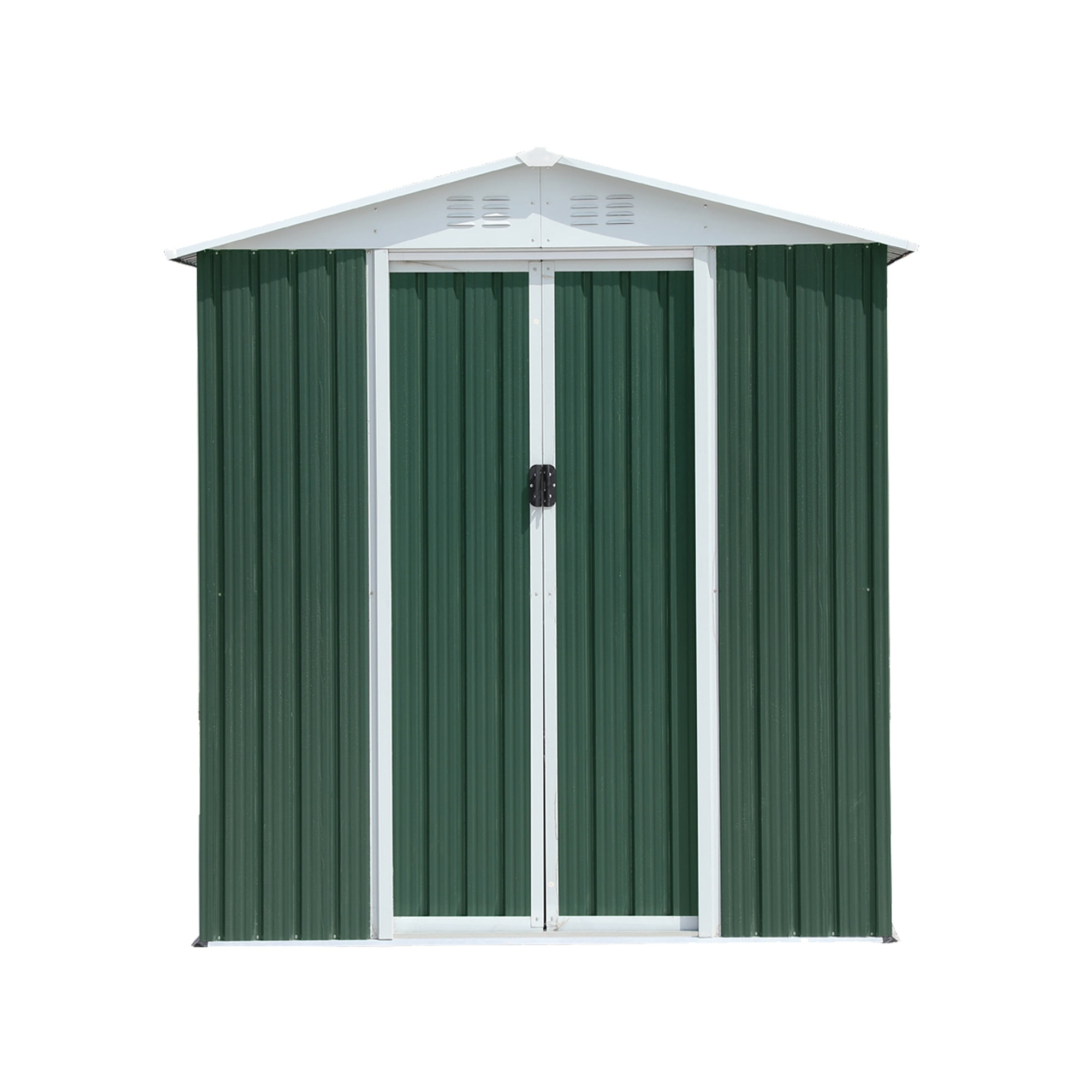 6x4FT Outdoor Tool Storage House Garden Shed w Aluminum Alloy Frame&Sliding Door