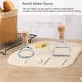 Ravioli Stamp Maker Cutter with Roller Wheel Set, with Wooden Handle