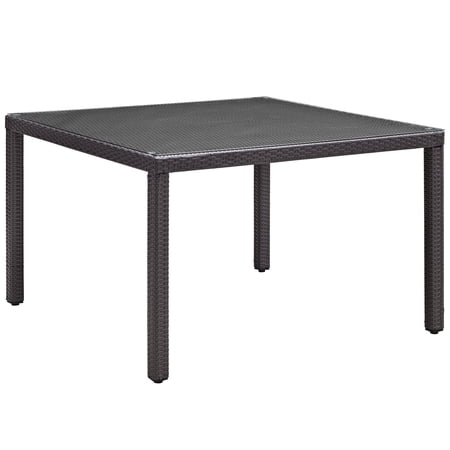 Modern Contemporary Urban Design Kitchen Room Square Dining Table, Brown, Rattan