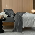thumbnail image 3 of MooMee Extra Long Staple Cotton Queen Sheet Set 600 TC Egyptian Cotton Texture Silky Sateen Smooth Luxury (Dark Grey), 3 of 6