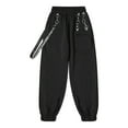thumbnail image 3 of Alvivi Girls Cargo Pants Streetwear Dance Kids Hip Hop Trousers High Waist Jogger Sweatpants Black 14, 3 of 7