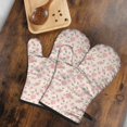 thumbnail image 5 of Pioneer Flower Floral Print Pattern Oven Mitt 2-Pack Set, Heat Resistant Kitchen Gloves, 7.7" X 12", 5 of 6