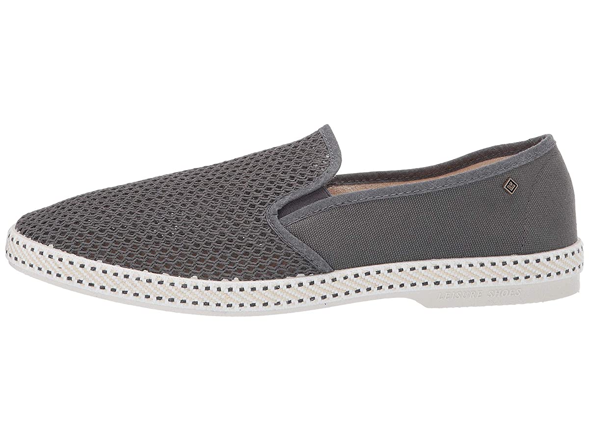 RIVIERAS Mens Gray Woven Goring Classic 20 Round Toe  display picture 1