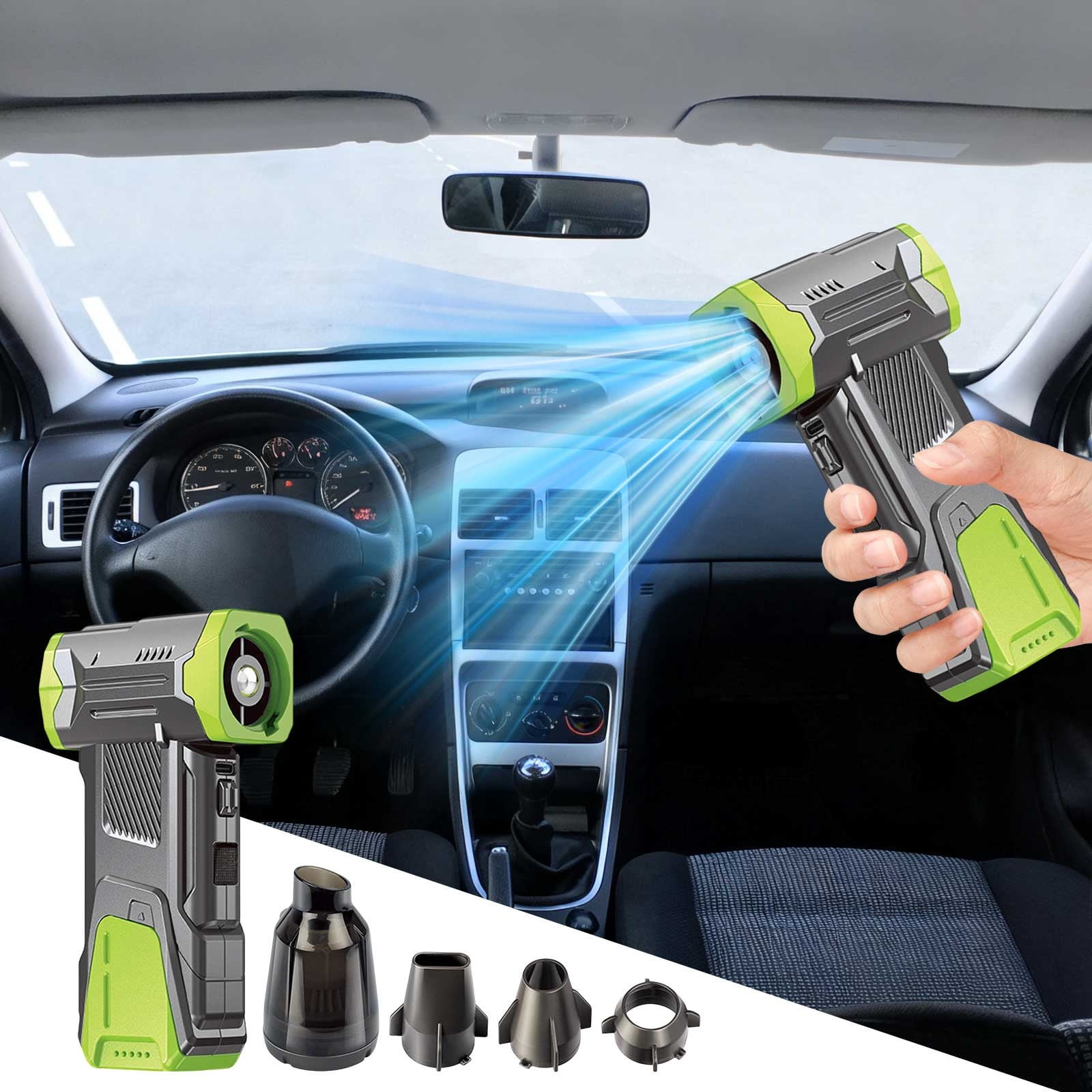 High Speed Handheld Fan Blower, Cordless Air Duster with Multiple Wind Speeds Long Battery Life Portable Cleaner, Electric Air Blower for Car Cleaning Camping Outdoor