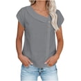 thumbnail image 2 of Bovxnpu Short Sleeve Tee Shirts Summer Dressy Casual Blouses Built in Bra Soft Plus Size Home Tank Tops (Women's or Women's Plus), 2 of 8