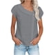 thumbnail image 1 of TaTaai Womens solid crew neck t-shirt, linen cotton blend, short sleeve, button cuff, cutout design, casual comfortable, lightweight, perfect for weekend trips & casual gatherings Gift, 1 of 8