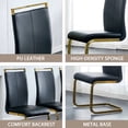thumbnail image 5 of Sumdeal Modern 5-Piece Dining Table and Chair Set, 51-inch Glass Dining Table and High-Back PU Leather Dining Chairs, Minimalist Kitchen/Dining Room Furniture Set, Metal Table and Chair Legs, 5 of 9