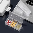 thumbnail image 1 of YAOMOBB Medication Organizer with Cutter Medicine Box Double layered Tablet Splitter Three Compartments Container with Cutter proof, 1 of 6