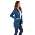 thumbnail image 4 of Women Zip up Hoodies Coat Ladies Fleece Outerwear Long Sleeve Hooded Sweatshirt Blue L, 4 of 6