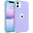 thumbnail image 1 of wonima11 BENTOBEN for iPhone 11 Phone Case, Heavy Duty 2 in 1 Full Body Rugged Shockproof Protection Hybrid Hard PC Bumper Drop Protective Girls Women Boy Men, Purple/Mint, 1 of 1