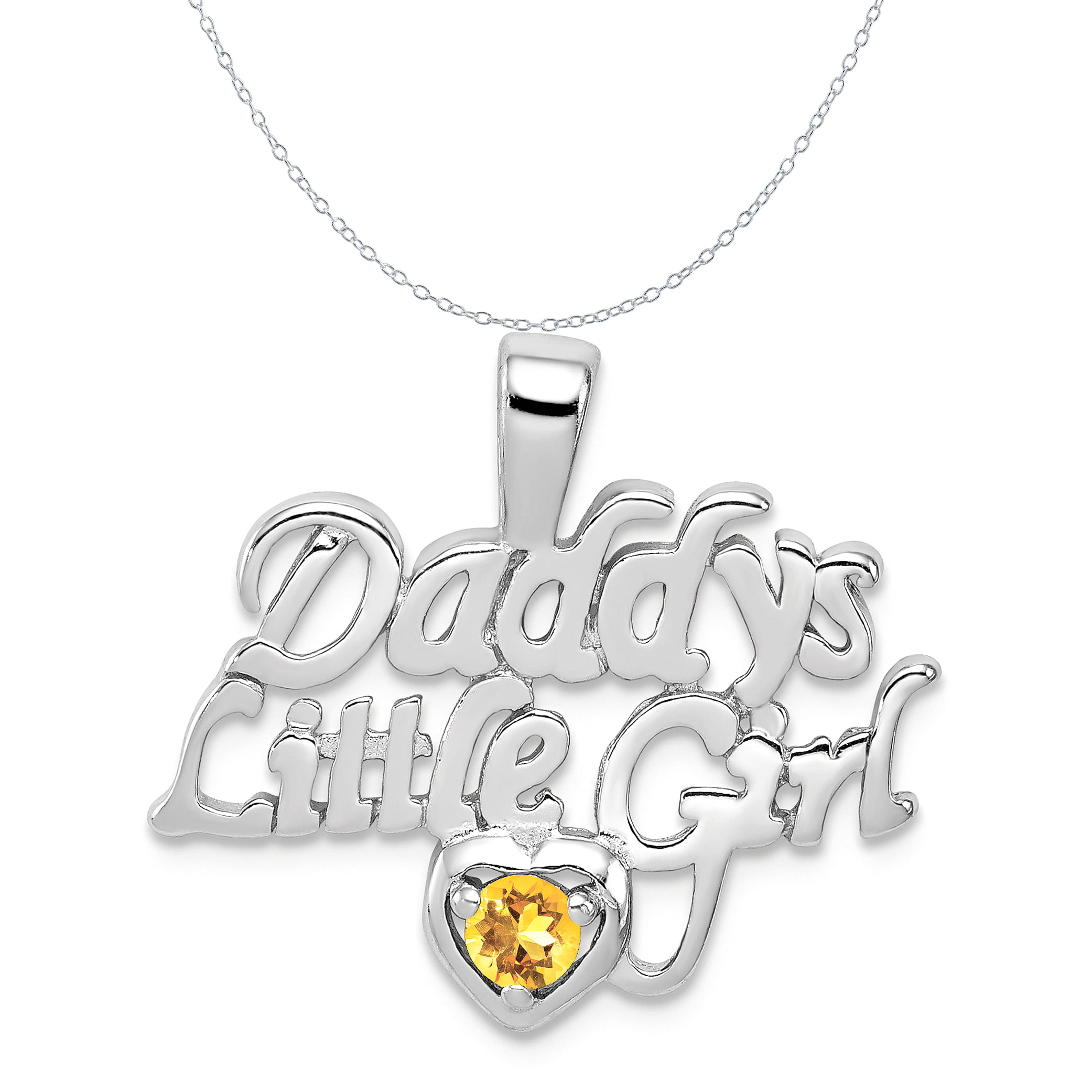 925 Silver Necklace & Rhodium Plated 'Daddy's Little Girl' Pendant Girls Gift 