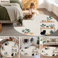 thumbnail image 5 of Small Round Rug 3Ft Washable Non-Slip, Japanese Circle Area Rugs for Living Room Bedroom, Farmhouse Cartoon Cats Green Vegetation Plants Indoor Floor Mats Carpet Runner for Home Decor, 5 of 8