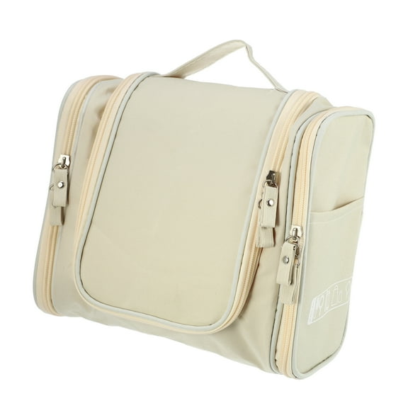 Unique Bargains Floral Makeup Bag Zipper Flower Cosmetic Pouch Beige