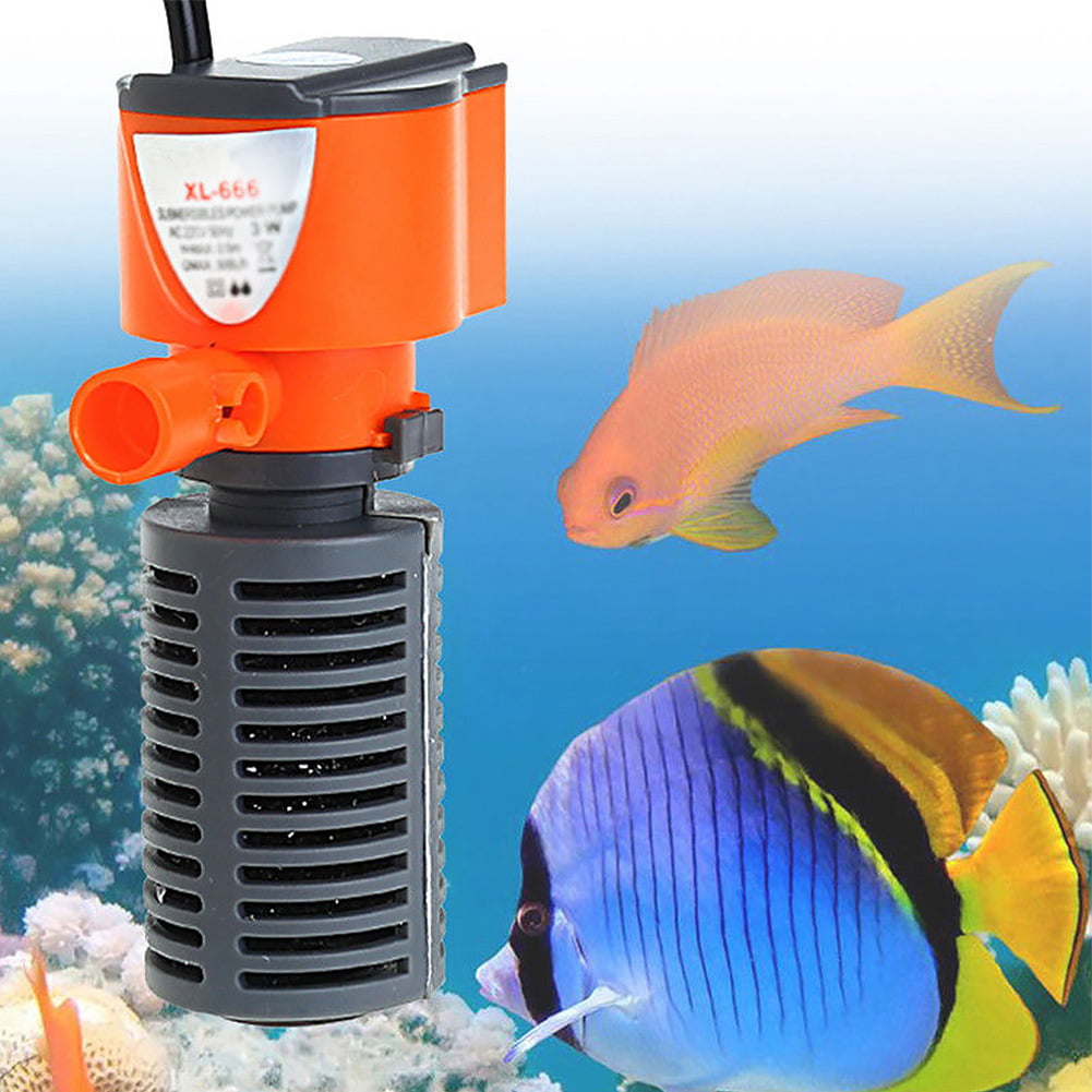 3w Mini Aquarium Internal Filter 3-in-1 Submersible Pump Filter Oxygen  Circulation for Fish Turtle Tank