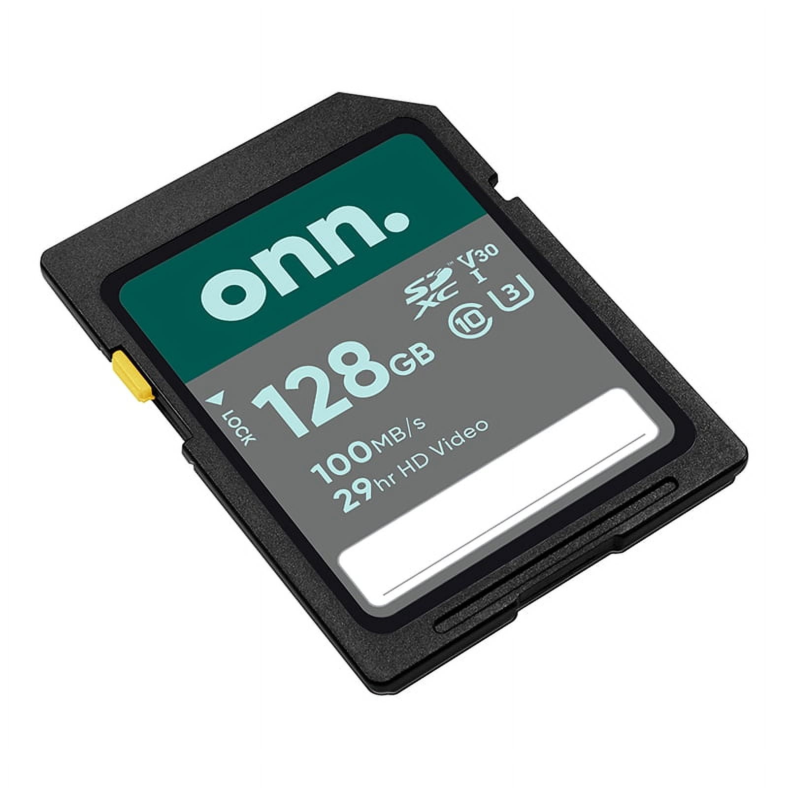(2 pack) onn. 128GB Class 10 U3 SDXC Flash Memory Card