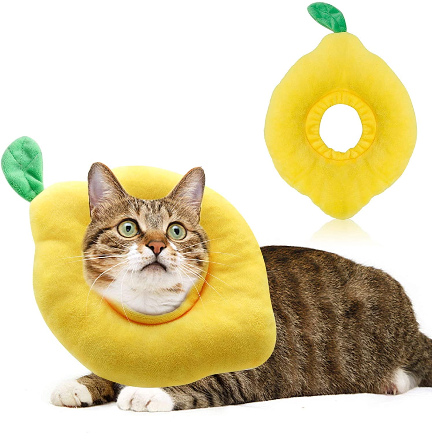 Cat recovery collarcute lemon neck cat cone after surgery, adjustable