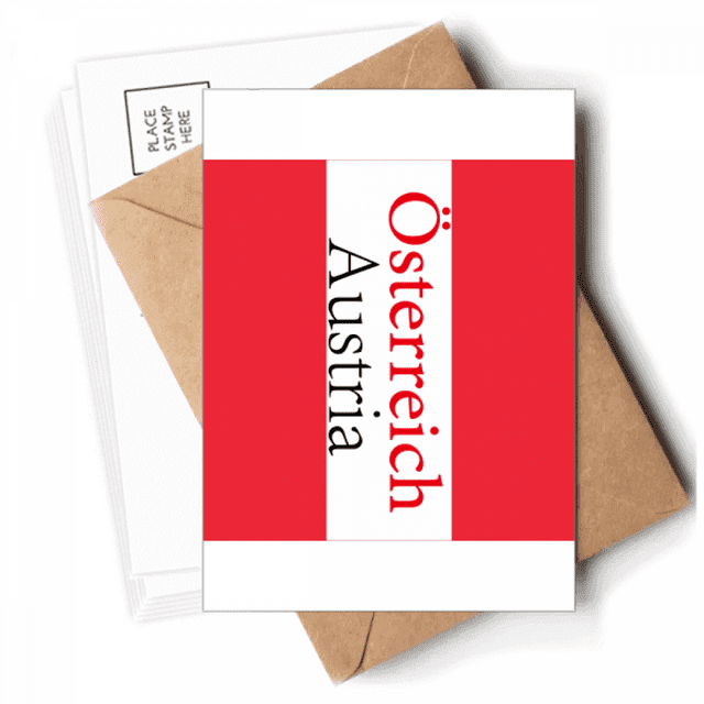 Austria Country Text English National Postcards Envelopes Blank Note Cards Mailing