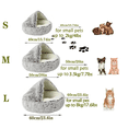 thumbnail image 5 of Cat Bed Round Plush Fluffy Hooded Cat Bed Cave, Cozy for Indoor Cats or Small Dog beds, Doughnut Calm Anti-nxiety Dog Bed (Coffee,M), 5 of 7