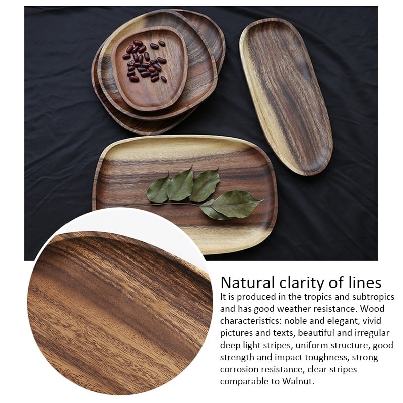 18 * 18cm Round Wood Serving Tray Tea Coffee Sushi Snacks Fruits Wooden Serving Tray