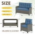 thumbnail image 5 of Walsunny 4 Pieces Outdoor Sectional Conversation Wicker Patio Furniture Set with Cushion Table for Backyard,Porch,Garden,Poolside Balcony,Gray, 5 of 7
