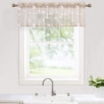 thumbnail image 5 of Haperlare 52"W x 15"L Floral Embroidered Kitchen Curtain Valance Sheer Valance Curtains Bathroom Window Curtain Valance, Taupe, 5 of 7