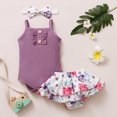 thumbnail image 2 of Vedolay Girl's Shorts Sets Toddler Girls Shorts Outfits Print Ruffle T-Shirt Tops Short Summer Clothes Set,Purple 12-18 Months, 2 of 5