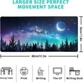 thumbnail image 4 of Extended Gaming Mouse Pad, XL Large Keyboard Mouse Mat Desk Pad, Stitched Edges Mousepad, 3mm Thick Long Non-Slip Rubber Base Mice Pad, 31.5 X 11.8 Inch, Forest Moon Galaxy, 4 of 6
