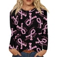 thumbnail image 2 of Lroveb Breast Cancer Awareness Shirts for Women T Reast Support Shirt Pink Ribbon Graphic Tees Black, 2 of 5