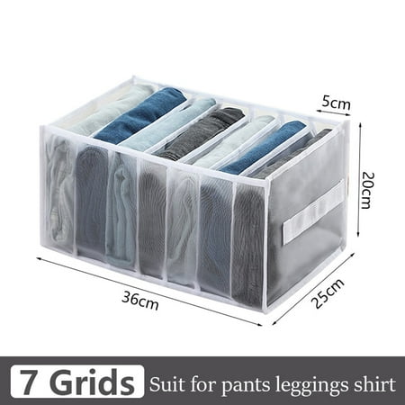 

QWZNDZGR Jeans Storage Boxes Closet Organizer Drawer Divider Boxes Foldable Underwear Bra Organizers Wardrobe Pants T-Shirt Storage Box