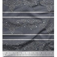 thumbnail image 1 of Soimoi Polyester Crepe Fabric Swirl & Floral Block Print Fabric by The Yard 52 Inch Wide, 1 of 1